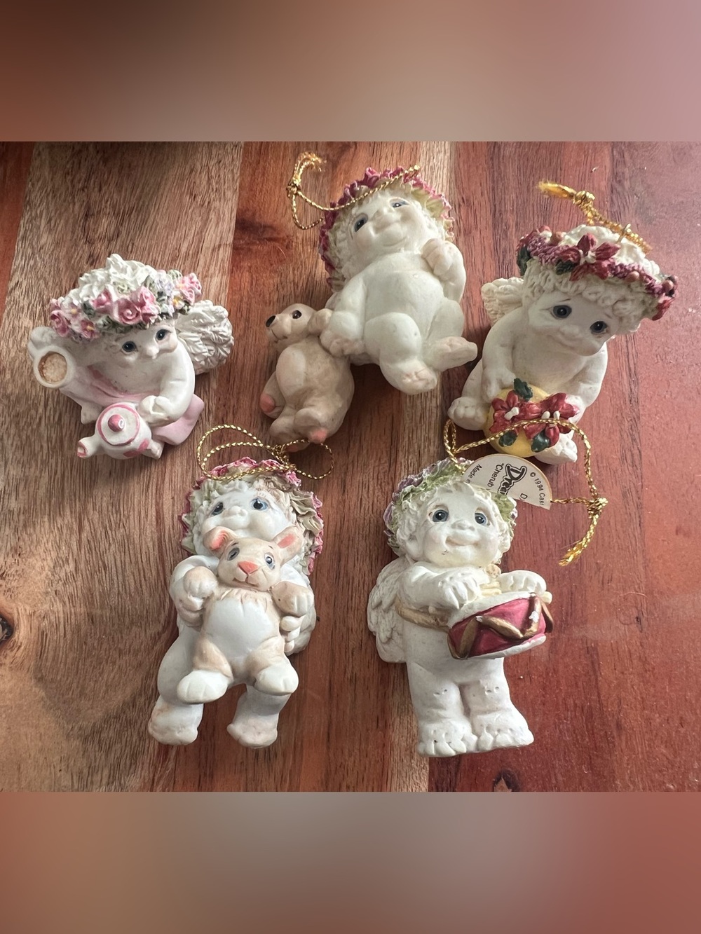 Vintage Dreamsicles Ornament Figurine Bundle Set of 5 Cherub Angels